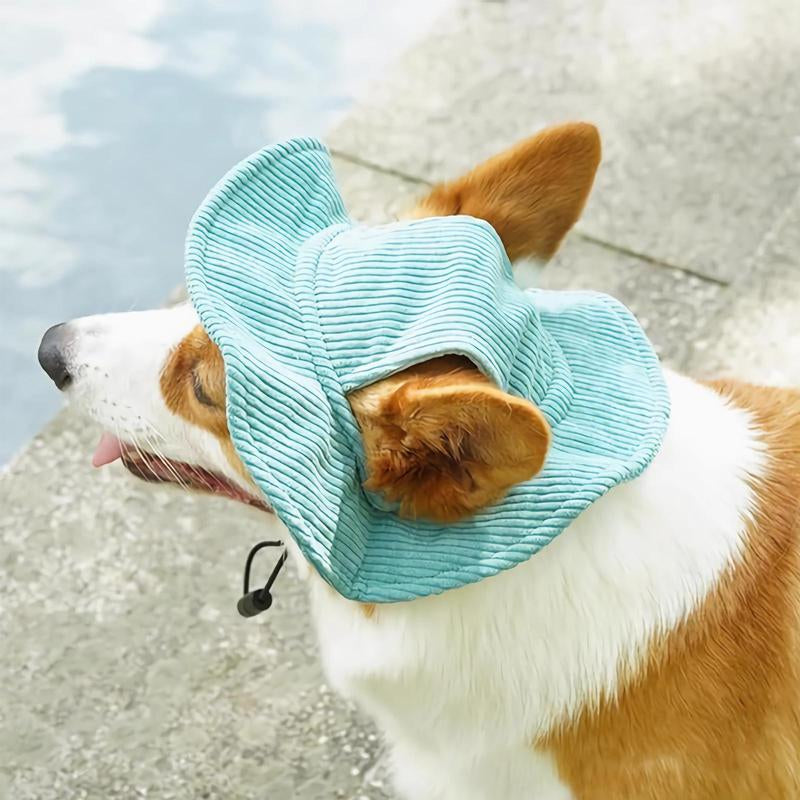 Cute Corduroy Pet Hat with Ear Holes, Outdoor Sun Protection Pet Hat, Pet Supplies for Small Medium Large Dogs & Cats