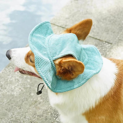 Cute Corduroy Pet Hat with Ear Holes, Outdoor Sun Protection Pet Hat, Pet Supplies for Small Medium Large Dogs & Cats