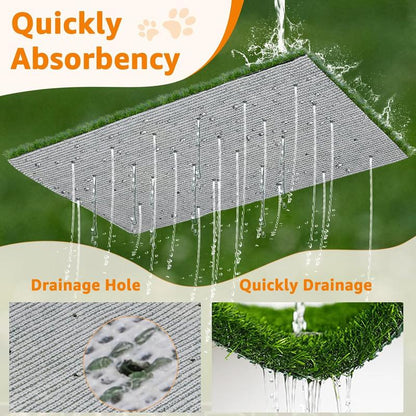 LOOBANI Large Dog Grass Pee Pad P Mat with Tray Quick Absorbency Extra Large Pet Loo for Indoor Outdoor Use Includes 2 Replacement Mats