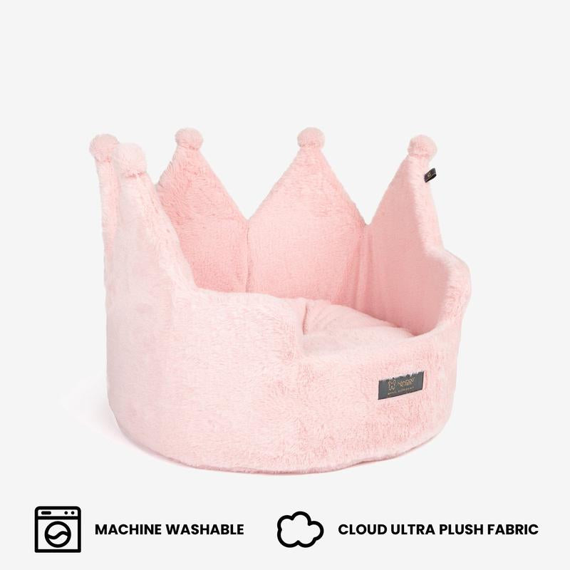 Crown Dog & Cat Fun Bed Cloud Prive Collection - Royal Blush Pink