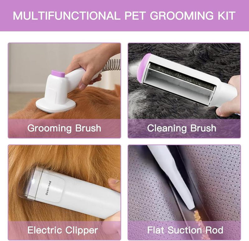 【Geoorood】Dog Grooming Vacuum Kit, Pet Grooming Vacuum with Clipper Nail Grinder, 2.5L Dust Cup Dog Deshedding Vacuum Brush with 4-6 Pet Grooming Tools for Shedding Pet Hair, Professional Pet Grooming Vacuum Kit#Septemberrestock#Fallfreshness