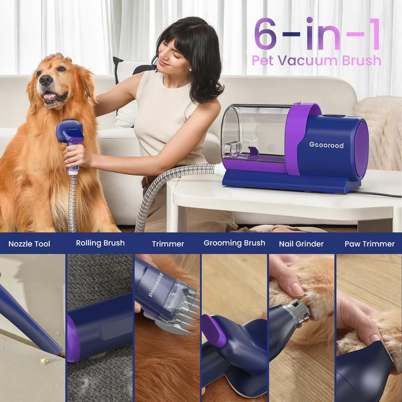 【Geoorood】Dog Grooming Vacuum Kit, Pet Grooming Vacuum with Clipper Nail Grinder, 2.5L Dust Cup Dog Deshedding Vacuum Brush with 4-6 Pet Grooming Tools for Shedding Pet Hair, Professional Pet Grooming Vacuum Kit#Septemberrestock#Fallfreshness