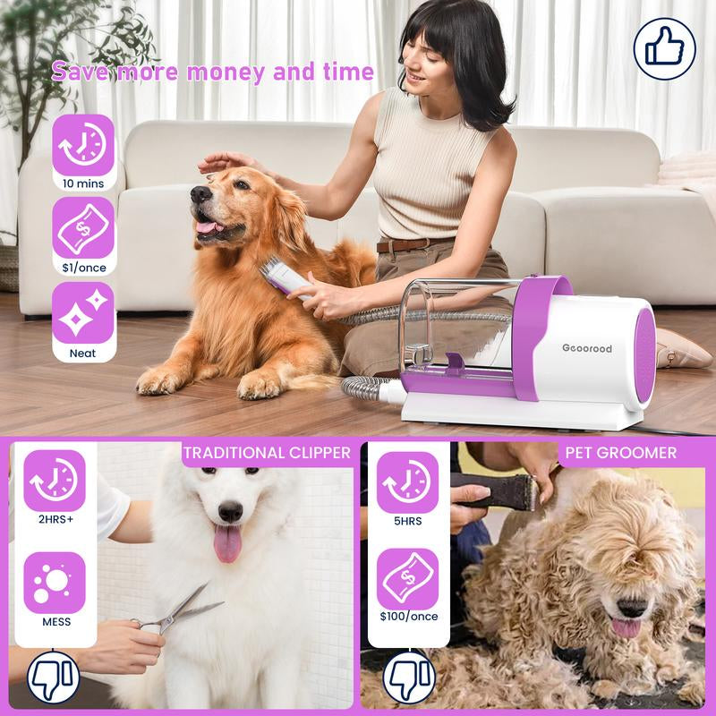 【Geoorood】Dog Grooming Vacuum Kit, Pet Grooming Vacuum with Clipper Nail Grinder, 2.5L Dust Cup Dog Deshedding Vacuum Brush with 4-6 Pet Grooming Tools for Shedding Pet Hair, Professional Pet Grooming Vacuum Kit#Septemberrestock#Fallfreshness