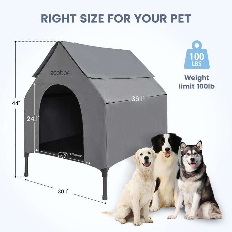 Zooba 2 in 1 Dog House, Dog Houses for Large Dogs Outside, Dog House Outdoor, Featuring Breathable 2X1 Textilene Elevated Dog House, Easy Clean and Assemble