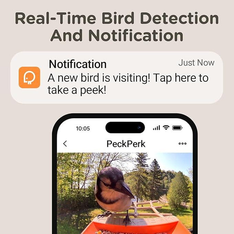 Peckperk Smart Bird Feeder with Camera, Solar Powered, Squirrel-Proof, 1080P Full-Color Night Vision Camera, Ideal Gift for Bird Lovers