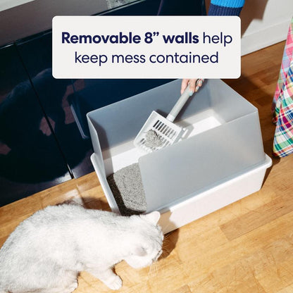 Cubby Litter Box - High Sided Cat Litter Box, Open Top, High Quality, Nonstick, Odor Resistant, Anti-Urine Leakage, Scatter Control