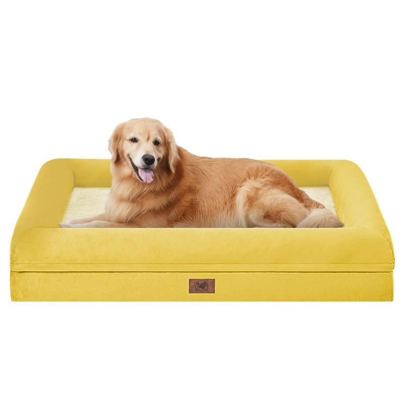 Orthopedic Washable Large Dog Bed: Large Dog Bed Bolster Waterproof - Dog Beds for Medium Xlarge Extra Dogs with Removable Cover